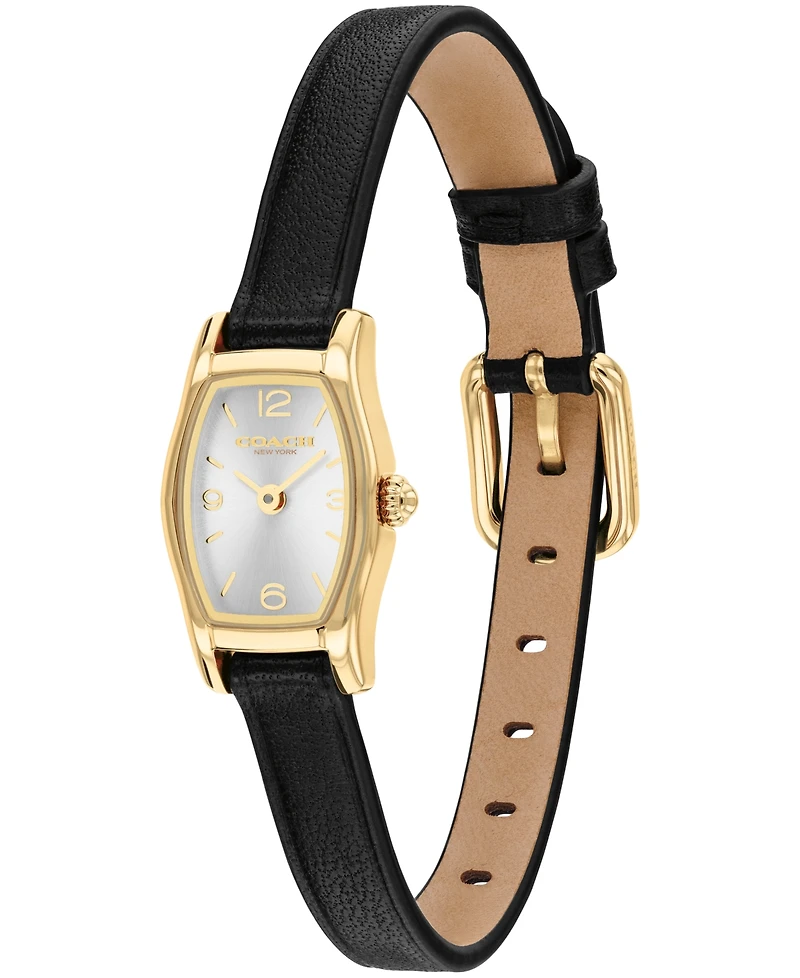 Coach Women's Greta Black Leather Strap Watch 15.3mm
