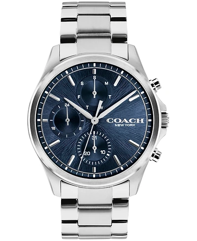Coach Men's Oliver Silver-Tone Stainless Steel Bracelet Watch 41mm