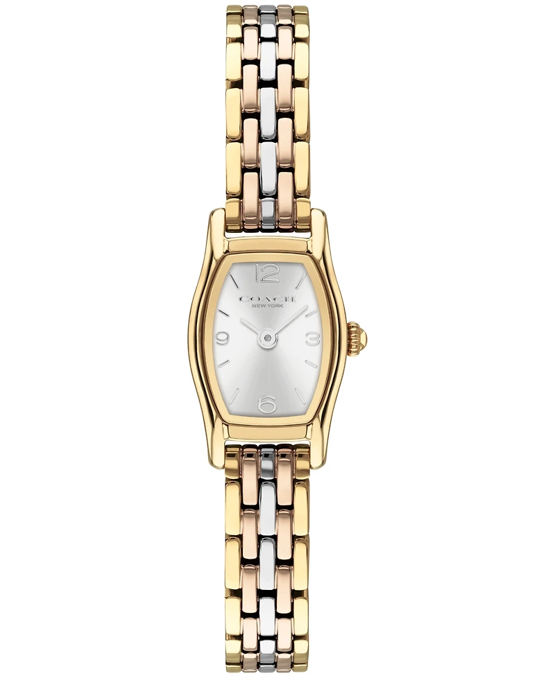 Coach Women's Greta Tri Tone Stainless Steel Bracelet Watch 15.3mm