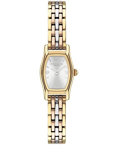 Coach Women's Greta Tri Tone Stainless Steel Bracelet Watch 15.3mm