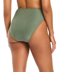 Bar Iii Women's Shimmer Core Solids High Rise Swim Bottoms, Macy's Exclusive