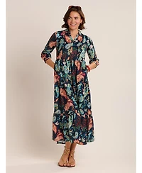 Brakeburn Women's Estrella Sculpted Collar Maxi Dress