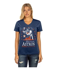 New Era Women's Navy Houston Astros Little Miss 2 V-Neck T-Shirt