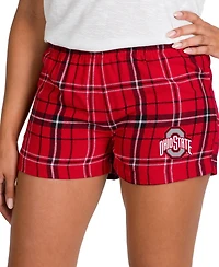 Concepts Sport Women's Scarlet/Black Ohio State Buckeyes Ultimate Flannel Shorts