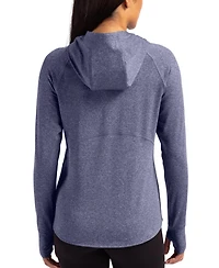 Cutter & Buck Women's Heather Navy New England Patriots Primary Logo Adapt Knit Raglan Pullover Hoodie
