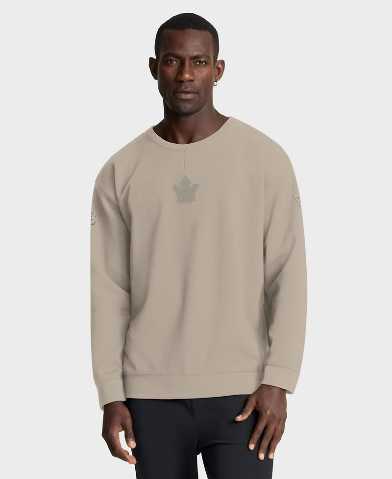 Fanatics Men's Tan Toronto Maple Leaf Authentic Pro Road Tri-Blend Sweatshirt