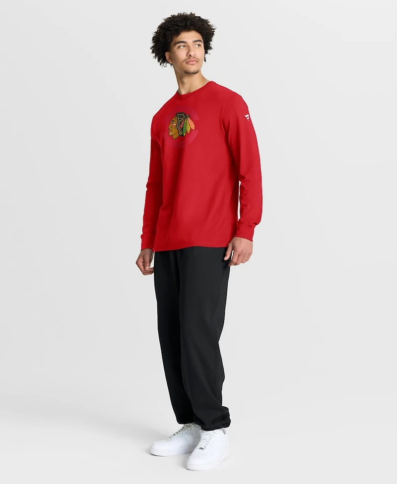 Fanatics Men's Red Chicago Blackhawks Authentic Pro Property Of Practice Long Sleeve T-Shirt
