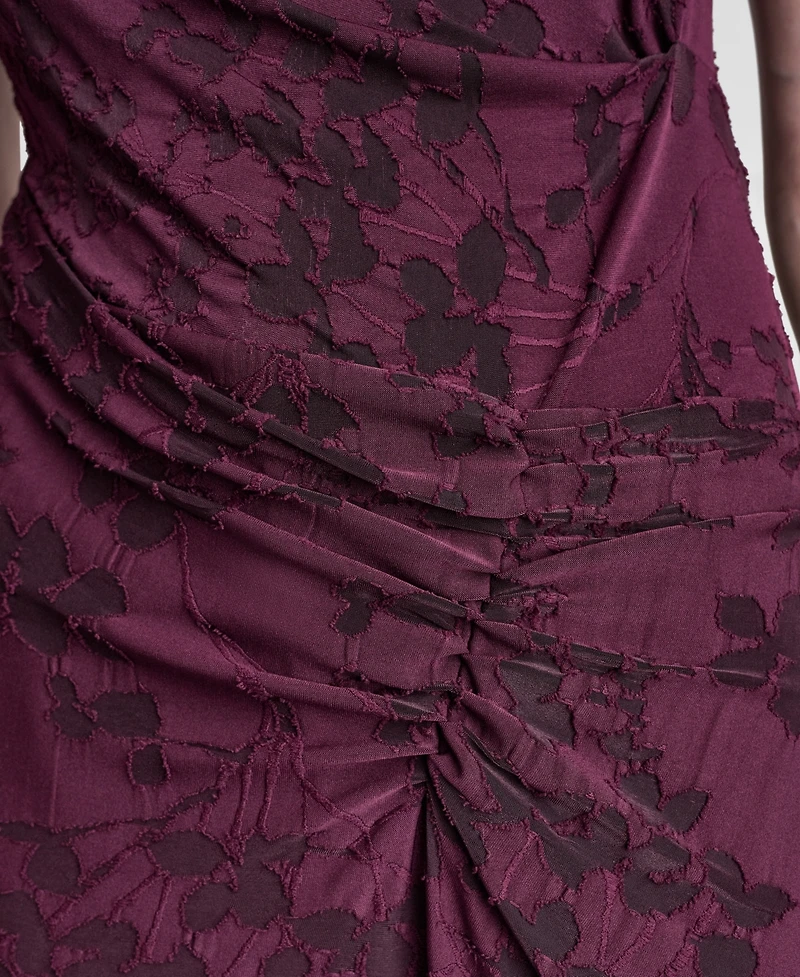 Dkny Women's Sleeveless Cowl Neck Ruched Midi Dress