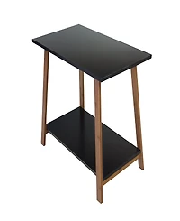 Fairway Avenue Home 22" Bamboo Wood Rectangle 2-Tier Narrow Recliner Table