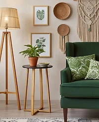 Fairway Avenue Home 23.4" Bamboo Wood Round Plant Display Table