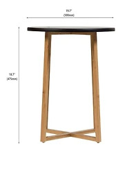 Fairway Avenue Home 18.7" Bamboo Wood Round End Table
