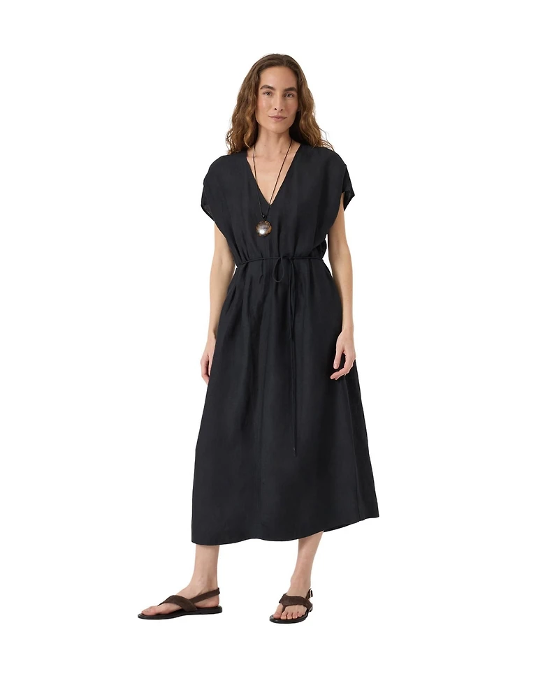 Hush Women's Remy Pleated Linen Blend Midi Dress