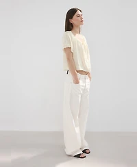 Mango Women's Cotton Lace Blouse