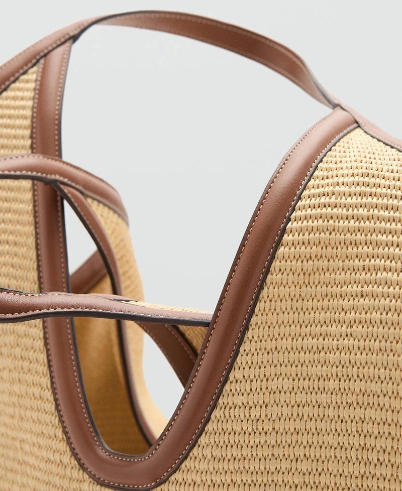 Mango Women's Natural Fibre Shopper Bag