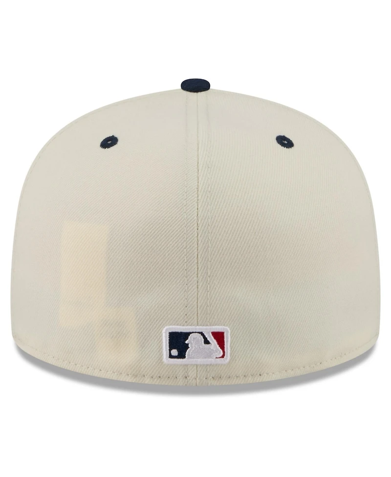 New Era Men's Cream/Blue Seattle Mariners Usa 250 Fourth of July 59FIFTY Fitted Hat
