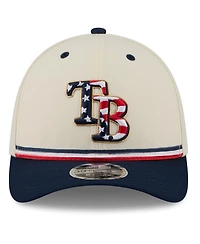 New Era Men's Cream/Navy Tampa Bay Rays Usa 250 Fourth of July 39THIRTY M-Crown Flex Hat