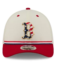 New Era Men's Cream/Red Boston Red Sox Usa 250 Fourth of July 39THIRTY M-Crown Flex Hat