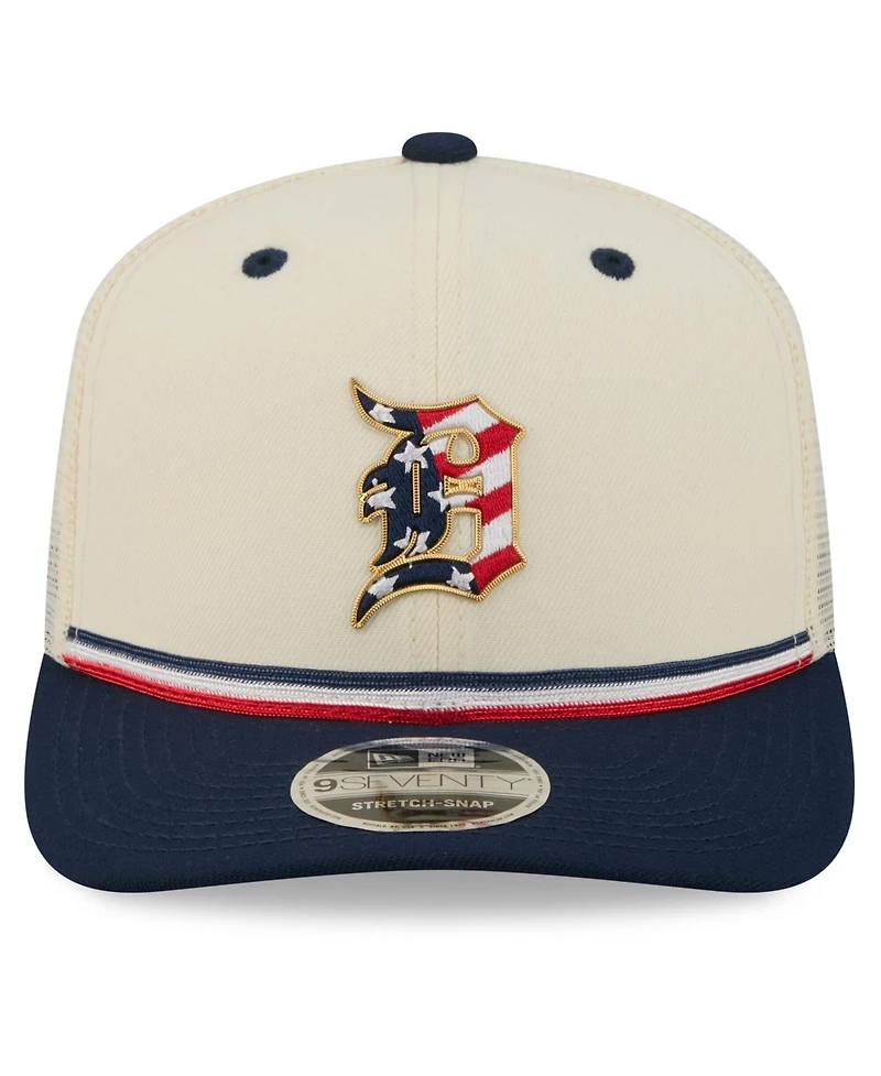 New Era Men's N/A Cream/Navy Detroit Tigers Usa 250 Fourth of July 9SEVENTY Adjustable Hat