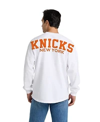 Fanatics Men's and Women's White New York Knicks Spirit Jersey Long Sleeve T-Shirt