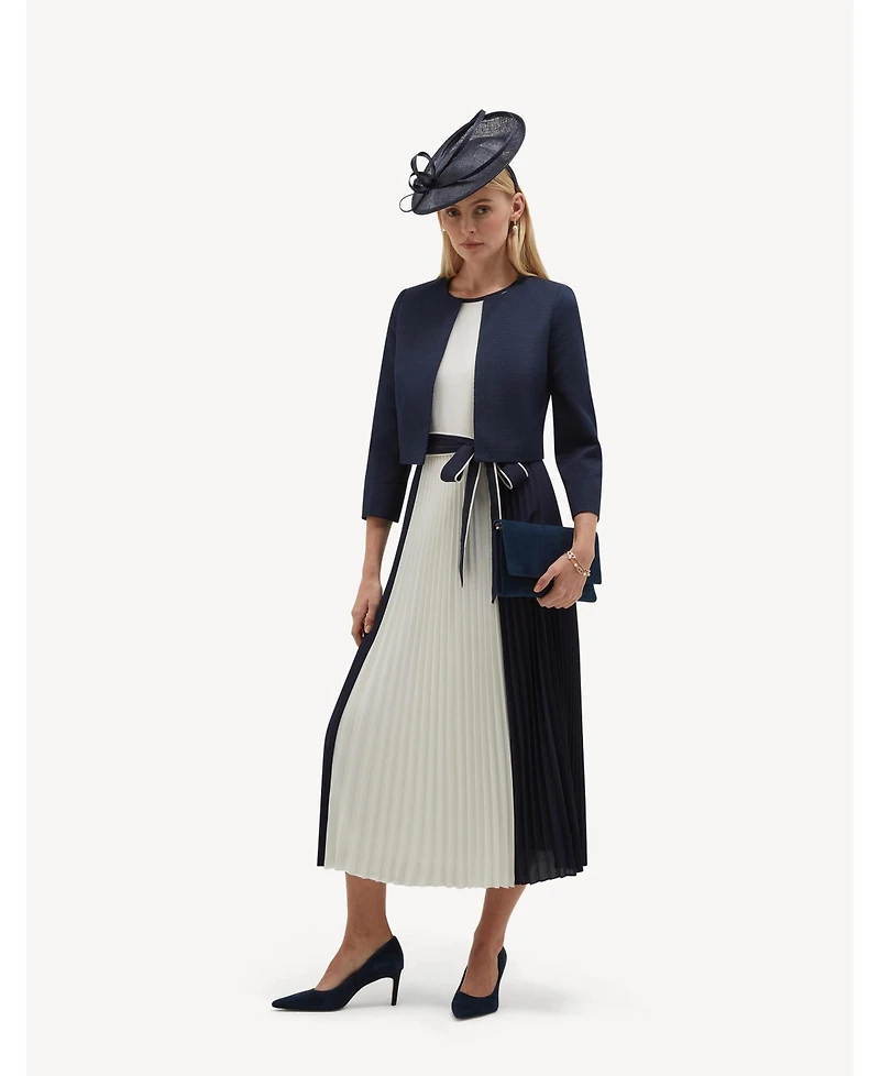 Hobbs London Women's Hattie Pleated Tie-Waist Midi Dress