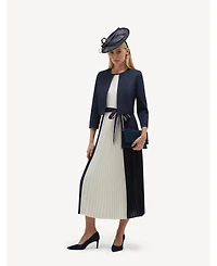 Hobbs London Women's Hattie Pleated Tie-Waist Midi Dress