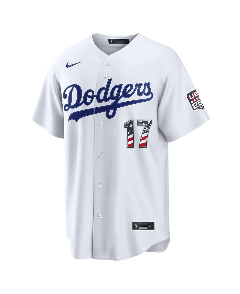 Nike Men's Shohei Ohtani White Los Angeles Dodgers Usa 250 Fourth of July Stadium Jersey