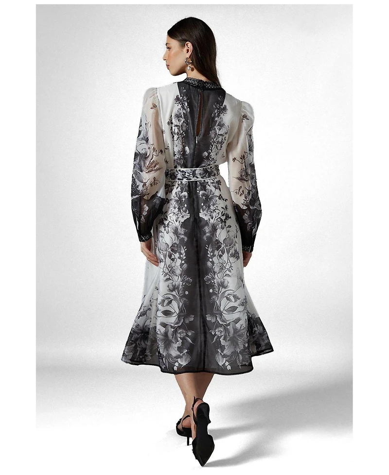 Coast Women's Printed Organza Shirt Dress