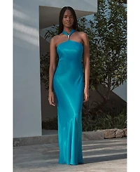 Karen Millen Women's Satin Halter Maxi Dress