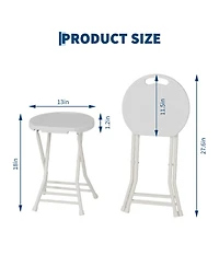 homfan Folding Stool - 18" Backless Stool with Handle and Anti-Slip Feet, 600 lbs Capacity, Portable for Bar, Kitchen, Home, Indoor and Outdoor