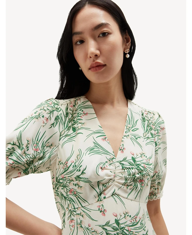 Hobbs London Women's Florentina V-Neck Midi Dress