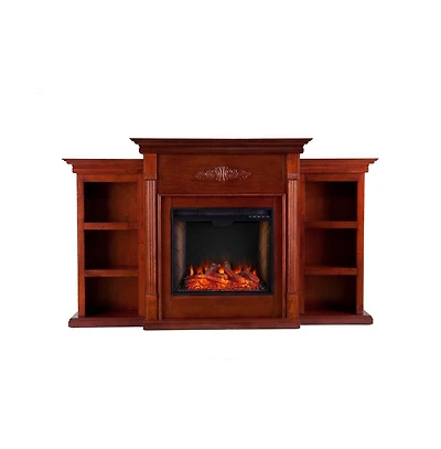 Augusta Home Tennyson Criss-Cross Electric Bookcase Fireplace