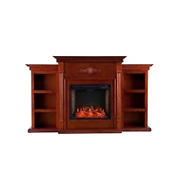 Augusta Home Tennyson Criss-Cross Electric Bookcase Fireplace