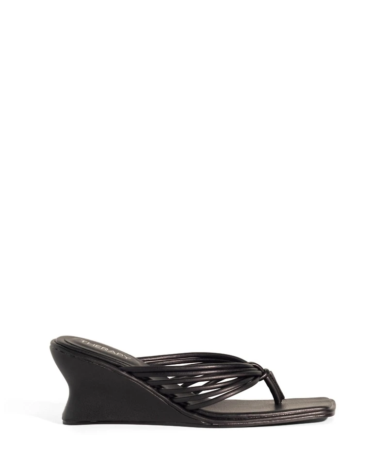 Therapy Australia Women's Leven Square Toe Thong Wedge Sandal