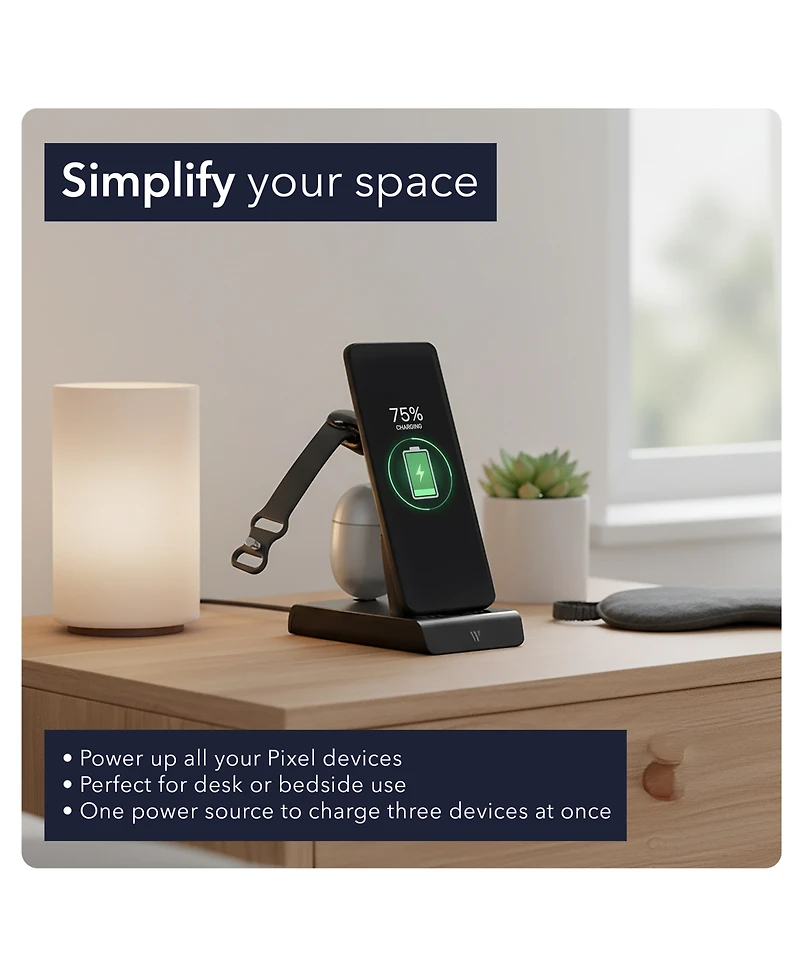 Wasserstein 3-in-1 Charging Station for Google Pixel, Buds and Watch 4 (41 and 45mm)