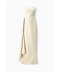 Ivonne Women's Strapless Sculpted Drape Gown