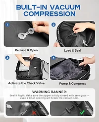 Sugift Expandable Travel Backpack with Usb Charging Port, 20 to 30 Liters Carry On Backpack with Laptop Compartment, Water-Resistant Business Backpack