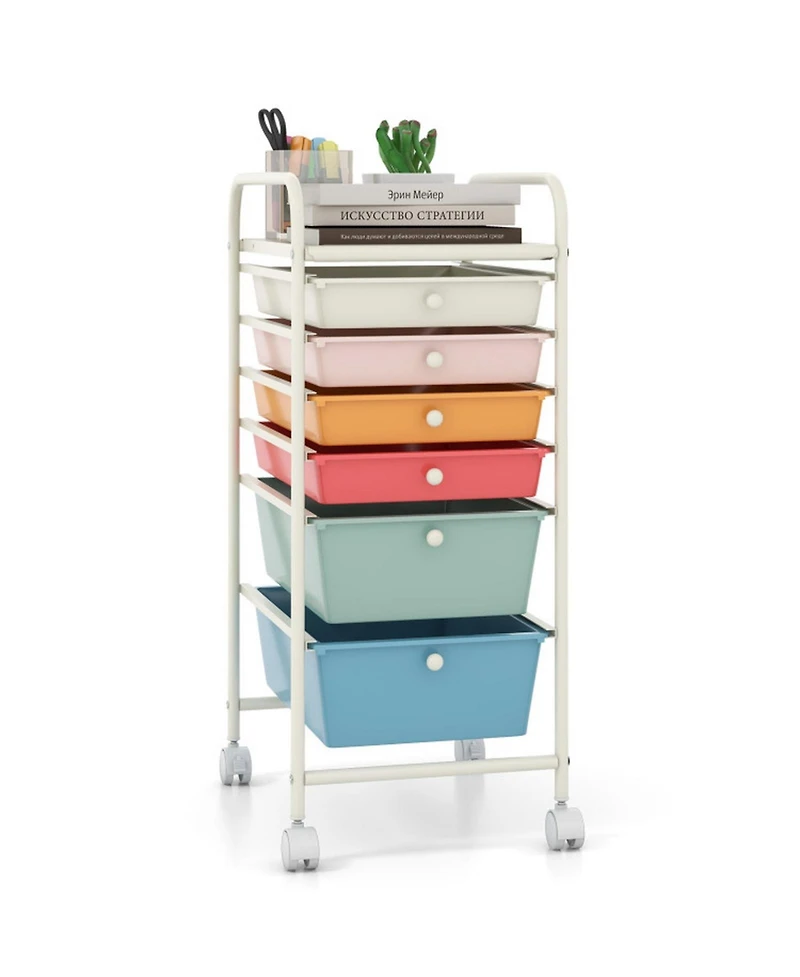 Gouun 6-Drawer Rolling Storage Cart Organizer