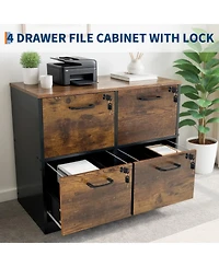homfan Locking 4-Drawer File Cabinet