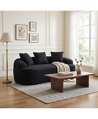 Sailvan Curved Loveseat No-Assembly Chenille Sofa for Small Spaces