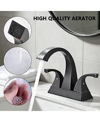 Midola 4 Inch Two Handle Centerset Bathroom Sink Faucet with Pop-Up Drain for Bathroom, Oil Rubbed Bronze