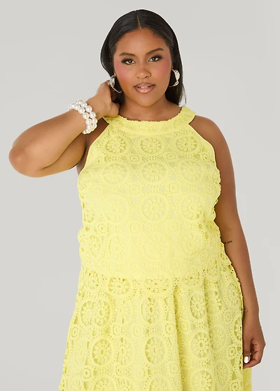 Ashley Stewart Women's Plus Crocheted Top