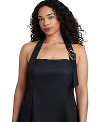 Eloquii Women's Buckle Neckline Maxi Dress