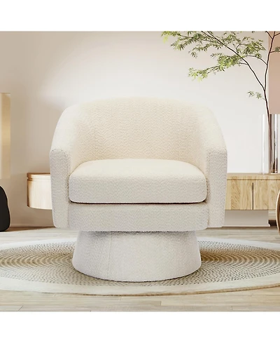 homfan 360degree(s) Swivel Lounge Chair with Arms - Soft Chenille Upholstery Cushion Modern Accent for Living Room or Bedroom
