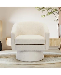 homfan 360degree(s) Swivel Lounge Chair with Arms - Soft Chenille Upholstery Cushion Modern Accent for Living Room or Bedroom