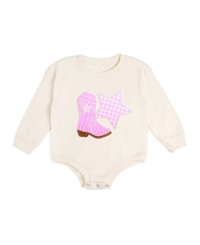 Sweet Wink Baby Girls 0-3M to 12M -18M Bandana Cowgirl Patch Western Long Sleeve Romper