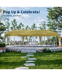 homfan Heavy Duty Pop Up Canopy TentRemovable Sidewalls, Adjustable Height, Sandbags, Stakes and Portable Carry Bag