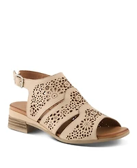 Spring Step Women's Plasma Slingback Sandal Floral with Embroidery