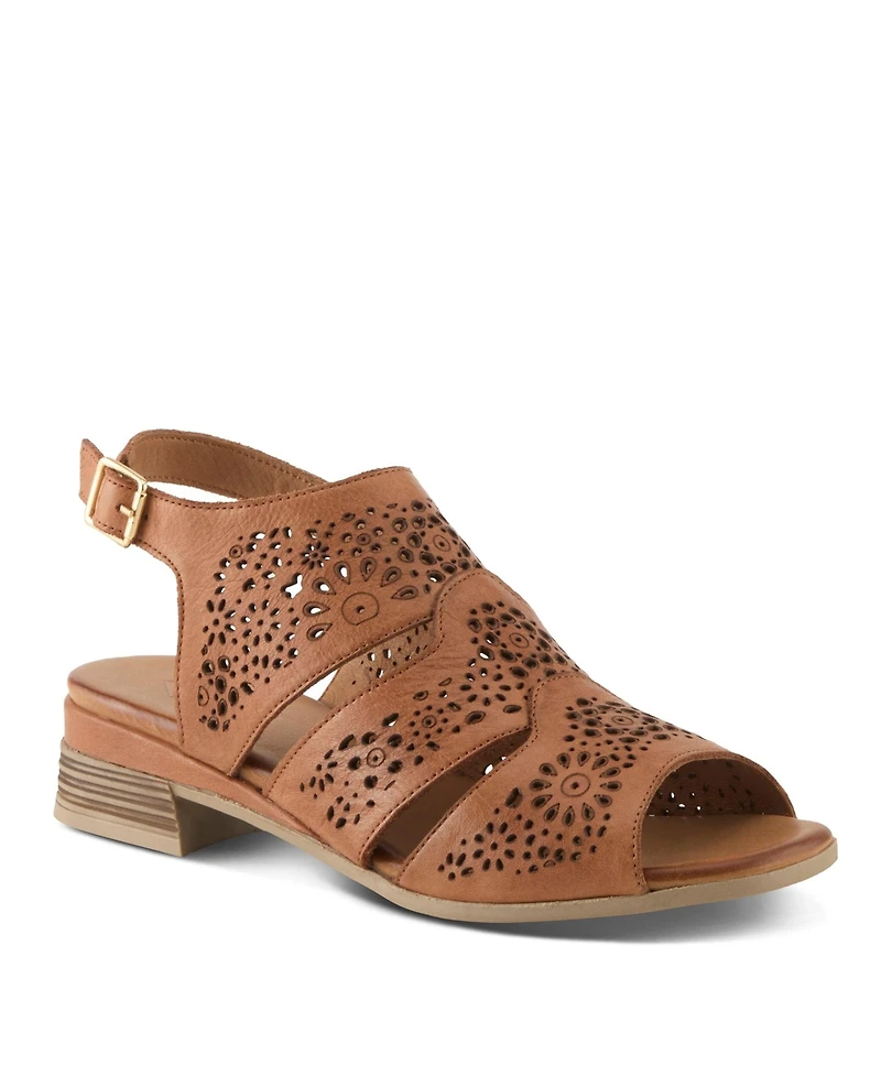 Spring Step Women's Plasma Slingback Sandal Floral with Embroidery