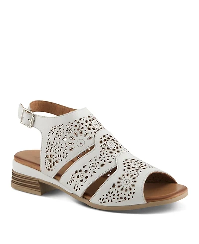 Spring Step Women's Plasma Slingback Sandal Floral with Embroidery