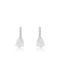 The Lovery Cz Pear Bar Drop Earrings Sterling Silver